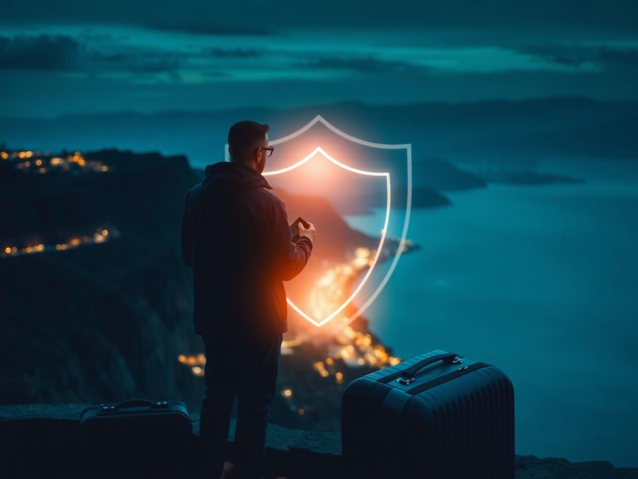Viajante protegido com seguro viagem internacional